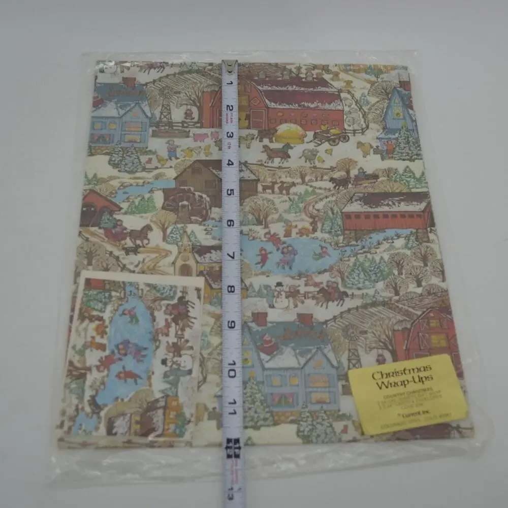 Vintage Current Country Christmas Wrapping Paper Wrap-Ups
